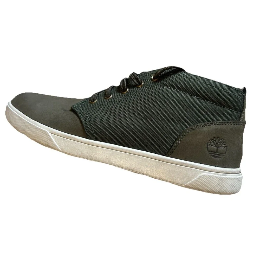 Timberland Davis Square Men's Size 7.5  Chukka Dark Green Nubuck Canvas Sneaker